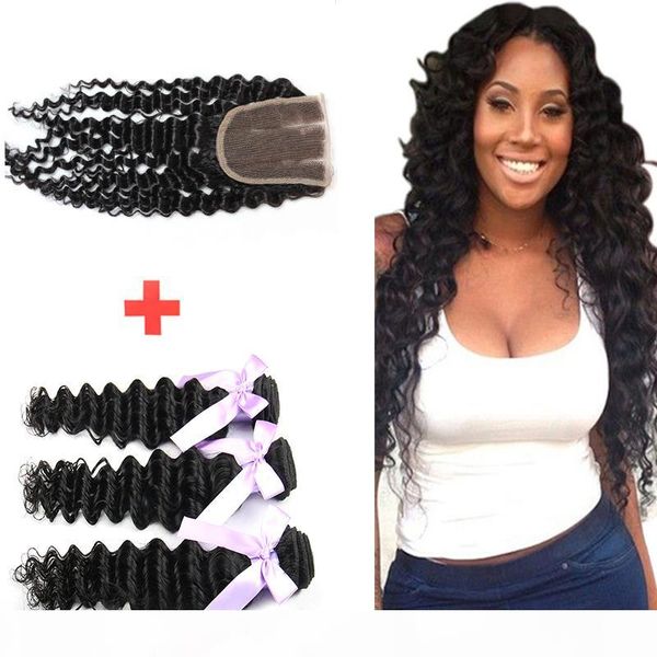 brazilian deep wave bundles with human hair lace closure hair part remy hair products can be bleached and no smell for women, Black
brazilian deep wave bundles with human hair lace closure hair part remy hair products can be bleached and no smell for women, Black