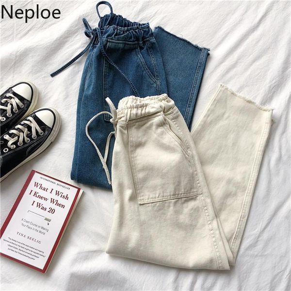 neploe pants women solid fashion drawstring stretch waist ladies trousers spring 2020 casual ankle length female jeans 1a10291, Blue
neploe pants women solid fashion drawstring stretch waist ladies trousers spring 2020 casual ankle length female jeans 1a10291, Blue