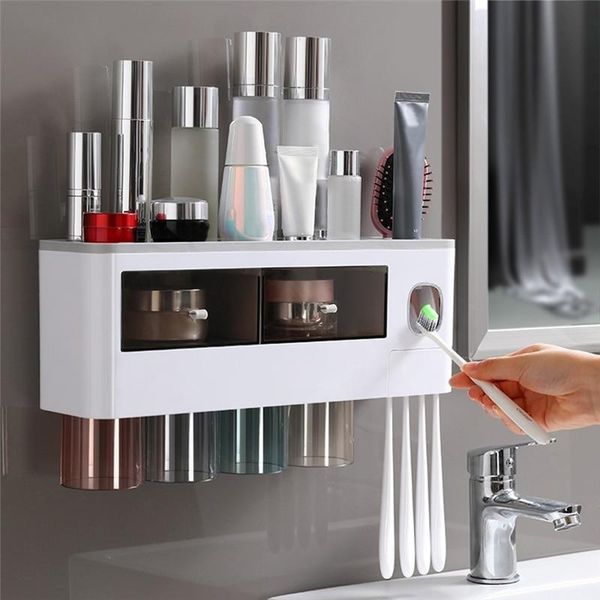 bath accessory set magnetic adsorption toothbrush holder wall-mounted bathroom accessories automatic toothpaste squeezer home storage shelve
bath accessory set magnetic adsorption toothbrush holder wall-mounted bathroom accessories automatic toothpaste squeezer home storage shelve