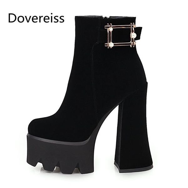 boots dovereiss fashion women's shoes winter pure color platform block heels suede pointed toe buckle short 43, Black
boots dovereiss fashion women's shoes winter pure color platform block heels suede pointed toe buckle short 43, Black