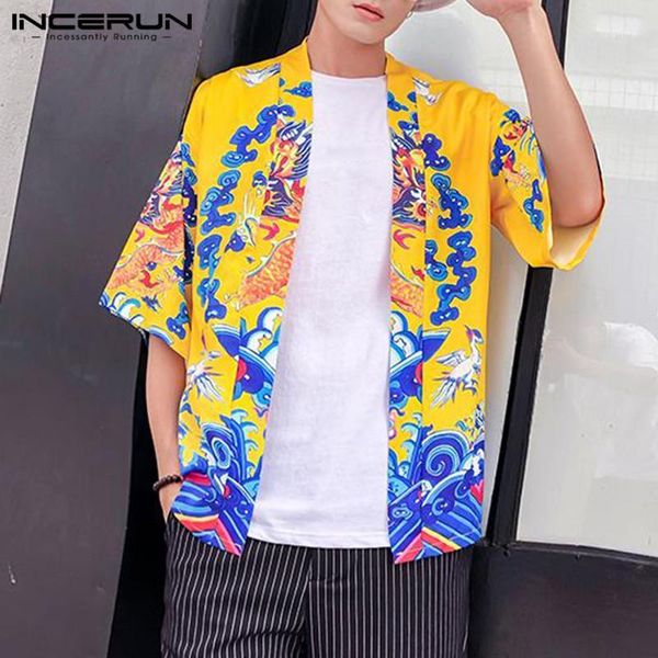 incerun chinese style print men shirt outerwear half sleeve casual vintage summer kimono cardigan cape retro shirt men plus size1, White;black
incerun chinese style print men shirt outerwear half sleeve casual vintage summer kimono cardigan cape retro shirt men plus size1, White;black