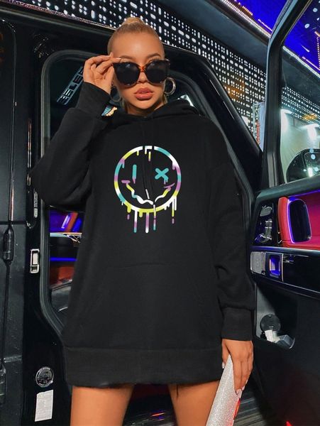 smile face print kangaroo pocket drawstring thermal lined hoodie dress q6gw#, White;black
smile face print kangaroo pocket drawstring thermal lined hoodie dress q6gw#, White;black
