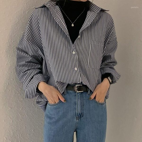long sleeve casual striped shirts women workwear korean button up shirt mujer chic blue/white shirt chemise oversize femme1
long sleeve casual striped shirts women workwear korean button up shirt mujer chic blue/white shirt chemise oversize femme1