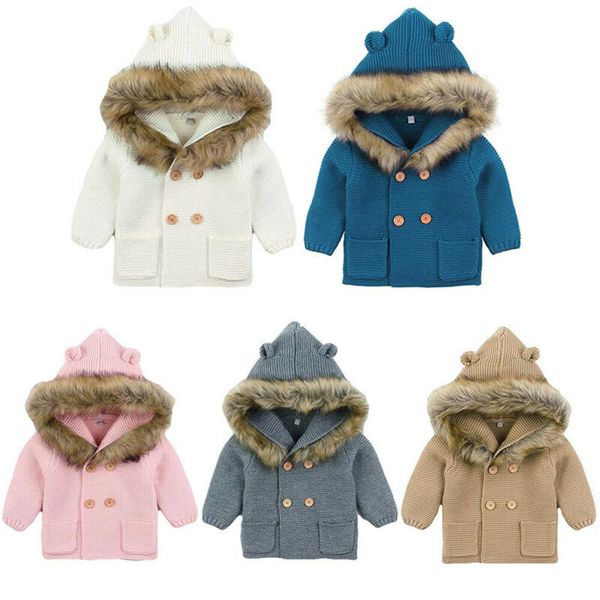 winter warm newborn baby boy girl knit hooded coat fur collar jacket clothes thick autumn clothing 1029, Blue;gray
winter warm newborn baby boy girl knit hooded coat fur collar jacket clothes thick autumn clothing 1029, Blue;gray