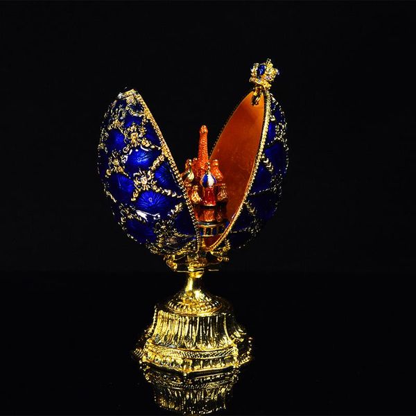 gift metal faberge egg qifu castle small handicraft with beautiful gtubt