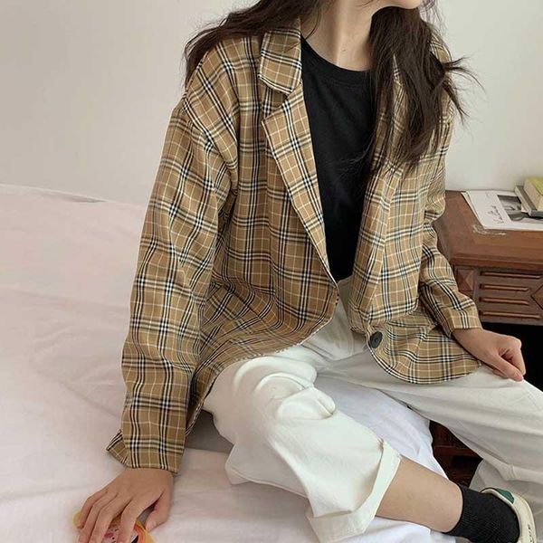 nicemix european 2020 women oversize blazers elegant plaid blazer and jackets femme casual chaqueta mujer bleiser feminino, White;black
nicemix european 2020 women oversize blazers elegant plaid blazer and jackets femme casual chaqueta mujer bleiser feminino, White;black