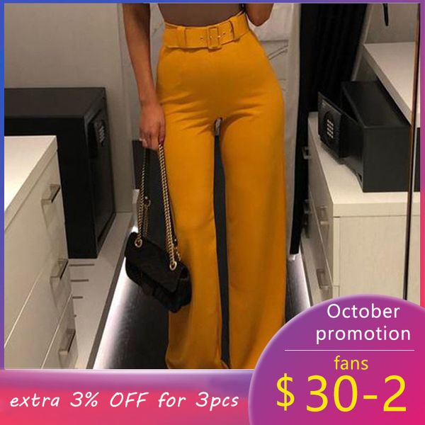 women casual wide leg pants high waist 2020 autumn black office pants female yellow fashion trousers workwear elegant long 1017, Black;white
women casual wide leg pants high waist 2020 autumn black office pants female yellow fashion trousers workwear elegant long 1017, Black;white