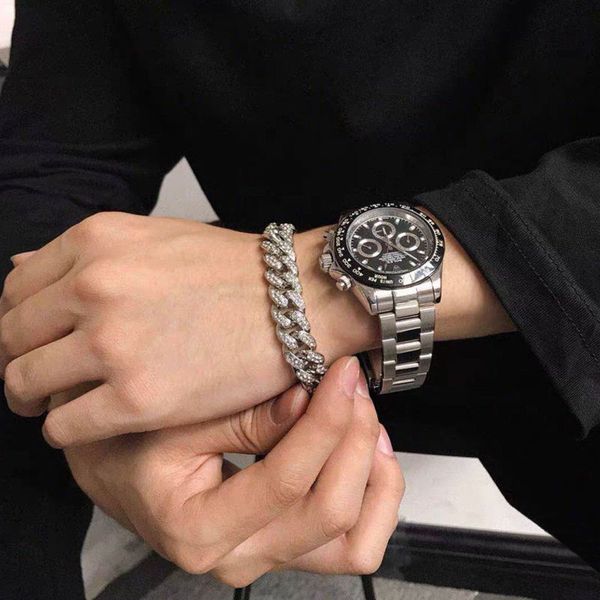 custom diamond stainless steel chains twisted miami iced out jewelry 18k gold plated tennis cuban link chain bracelet for men, Black
custom diamond stainless steel chains twisted miami iced out jewelry 18k gold plated tennis cuban link chain bracelet for men, Black