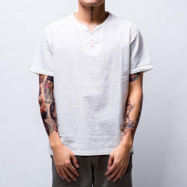 vogue fashion men's cotton linen solid color short sleeve retro shirts blouse linen shirt male1, White;black
vogue fashion men's cotton linen solid color short sleeve retro shirts blouse linen shirt male1, White;black