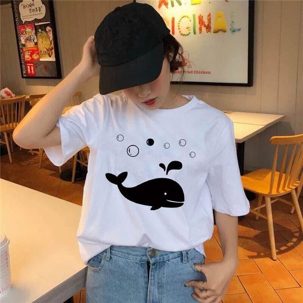 2021 new cute cartoon dolphin print ladies t-shirt summer ladies short-sleeved harajuku graphic t-shirt casual funny t-shirt, White
2021 new cute cartoon dolphin print ladies t-shirt summer ladies short-sleeved harajuku graphic t-shirt casual funny t-shirt, White