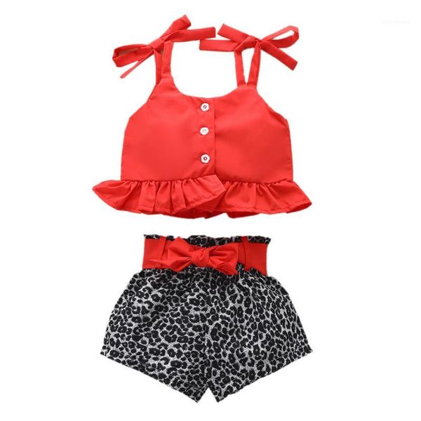 summer kids girl leopard shorts suit round neck sleeveless casual ruffle hem loose sweet buttons 1, White
summer kids girl leopard shorts suit round neck sleeveless casual ruffle hem loose sweet buttons 1, White