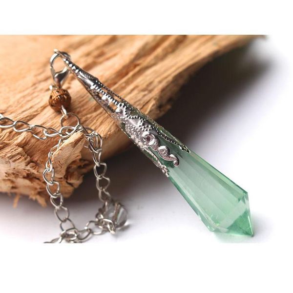 fashion natural green fluorite healing crystals pendulum quartz crystal pendant necklace dowsing reiki chakra pendulum qylysi, Black
fashion natural green fluorite healing crystals pendulum quartz crystal pendant necklace dowsing reiki chakra pendulum qylysi, Black
