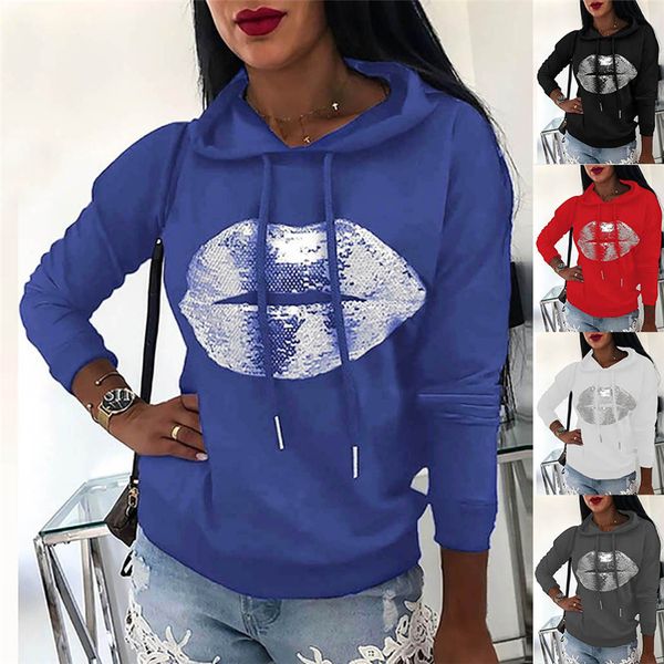 fashion autumn women sequins lip printed sweatshirt long sleeve pocket pullover hooded hoodies streetwear loose tunic, Black
fashion autumn women sequins lip printed sweatshirt long sleeve pocket pullover hooded hoodies streetwear loose tunic, Black