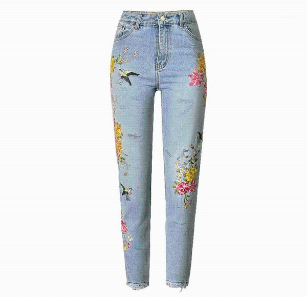 women's jeans beauty side 3d bird floral embroidery women high waist ripped for loose boyfriend straight denim pants1, Blue
women's jeans beauty side 3d bird floral embroidery women high waist ripped for loose boyfriend straight denim pants1, Blue