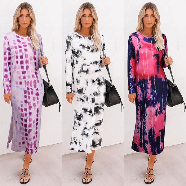tie dye split designer womens casual dress fashion crew neck long sleeve pencil dress autumn female clothing, Black;gray
tie dye split designer womens casual dress fashion crew neck long sleeve pencil dress autumn female clothing, Black;gray