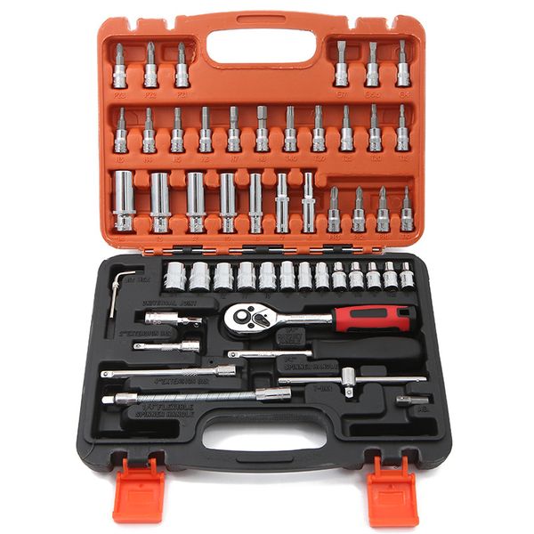 53pcs multi-function 1/4 ratchet wrench set socket torque wrenches kit include spinner ratchet handle home car repair tools
53pcs multi-function 1/4 ratchet wrench set socket torque wrenches kit include spinner ratchet handle home car repair tools