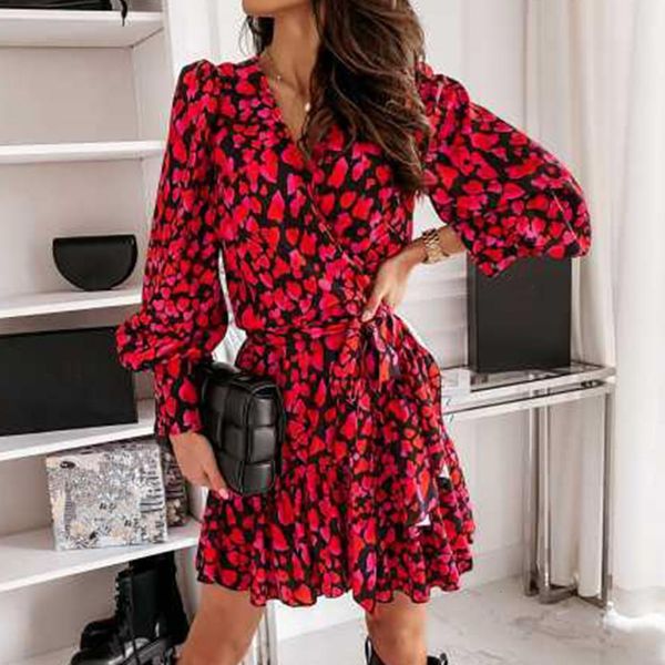 spring long lantern sleeve print wrap women elegant ruffles v neck red party es autumn female a line office vestidos, Black;gray
spring long lantern sleeve print wrap women elegant ruffles v neck red party es autumn female a line office vestidos, Black;gray