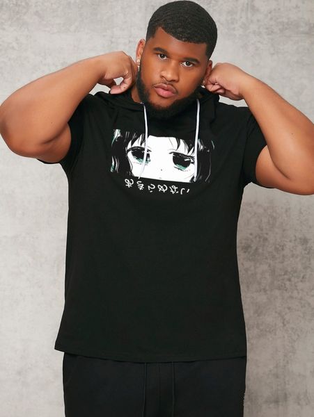 extended sizes men japanese letter & figure graphic drawstring hooded tee n903#, White;black
extended sizes men japanese letter & figure graphic drawstring hooded tee n903#, White;black