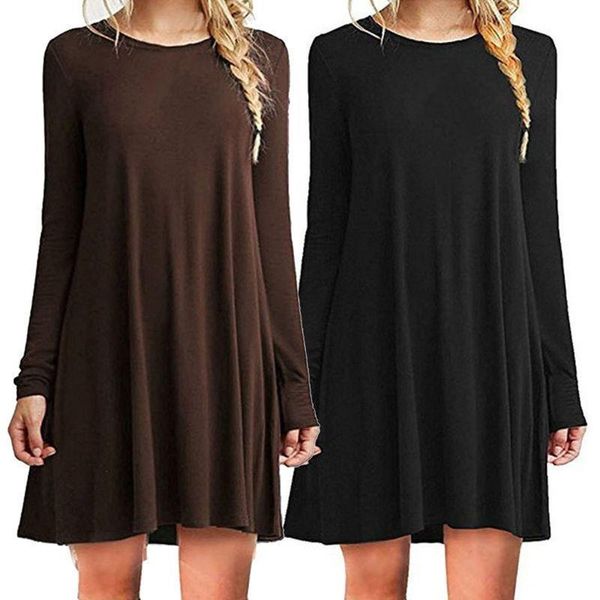womens plus size long sleeve loose midi long t-shirt dress solid color casual pleated swing round neck pullover streetwear s-2xl, Black;gray
womens plus size long sleeve loose midi long t-shirt dress solid color casual pleated swing round neck pullover streetwear s-2xl, Black;gray
