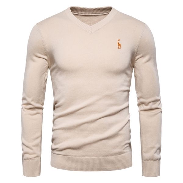 autumn winter brand quality 100% cotton mens sweaters v neck pullovers men solid embroidery sweater men 201221, White;black
autumn winter brand quality 100% cotton mens sweaters v neck pullovers men solid embroidery sweater men 201221, White;black