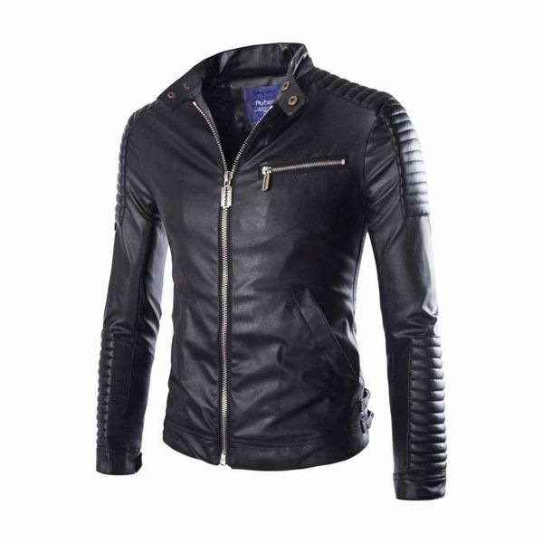 men's jackets 2021 winter warm pleats leather jacket men splicing zipper stand collar imitation coat chaqueta de los hombres, Black;brown
men's jackets 2021 winter warm pleats leather jacket men splicing zipper stand collar imitation coat chaqueta de los hombres, Black;brown