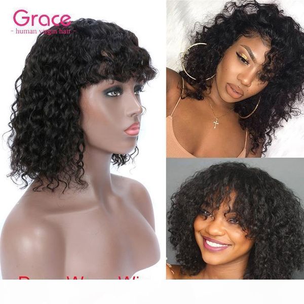deep wave short bob wig pixie cut human hair brazilian remy glueless wigs with bangs for black women 150% full curly non lace front wig, Black;brown
deep wave short bob wig pixie cut human hair brazilian remy glueless wigs with bangs for black women 150% full curly non lace front wig, Black;brown