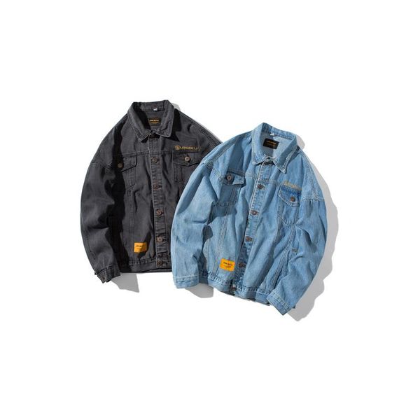 men's jackets japanese streetwear jean jacket men denim cowboy coat 2021 hip hop street korean style clothes, Black;brown
men's jackets japanese streetwear jean jacket men denim cowboy coat 2021 hip hop street korean style clothes, Black;brown