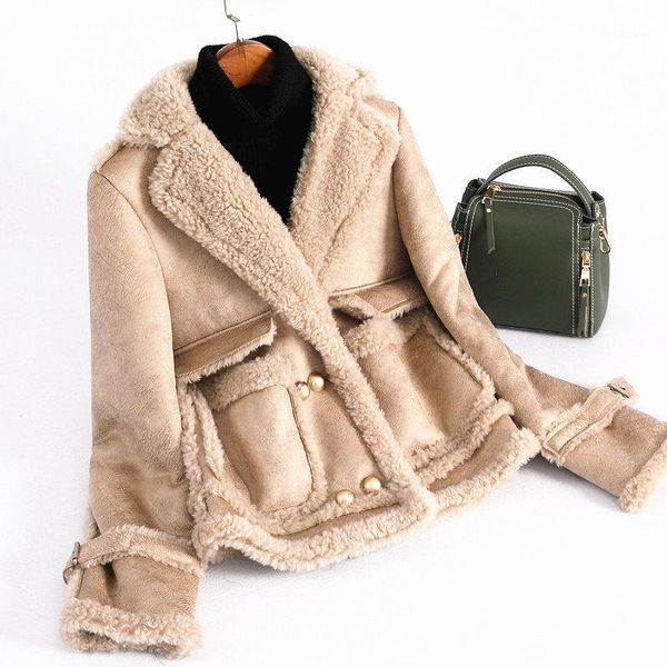 2018 new arrival real wool shearling jacket women long sleeve real fur coat with faux leather winter rf02261, Black
2018 new arrival real wool shearling jacket women long sleeve real fur coat with faux leather winter rf02261, Black