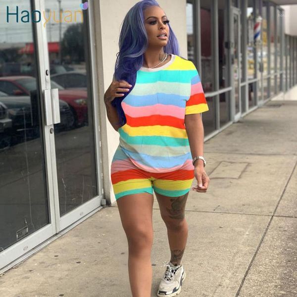 haoyuan rainbow striped plus size two piece set tracksuit women biker shorts sweat suits 2 piece outfits matching sets1, White
haoyuan rainbow striped plus size two piece set tracksuit women biker shorts sweat suits 2 piece outfits matching sets1, White
