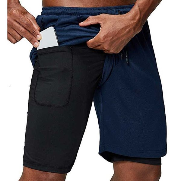 men's double-layer fake two pieces quick-drying fitness five-point high-quality zipper pocket shorts femme, White;black
men's double-layer fake two pieces quick-drying fitness five-point high-quality zipper pocket shorts femme, White;black