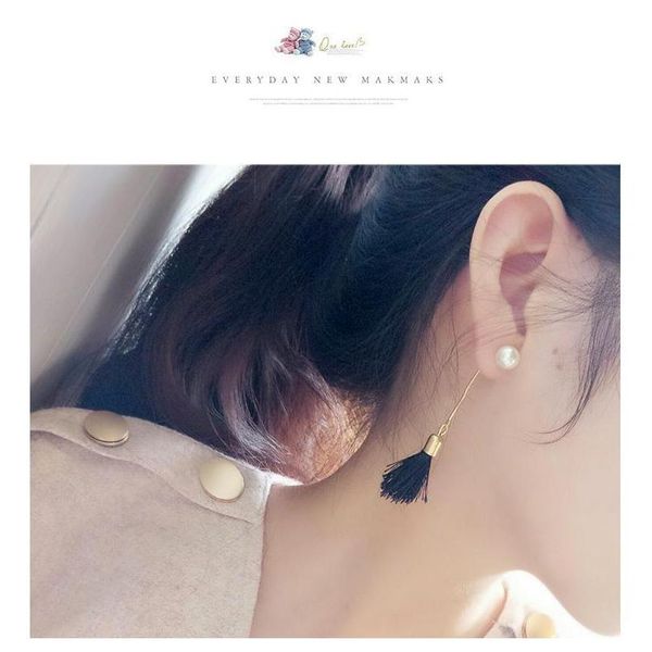 minimalist simple temperament black and white bicolor small tassel pearl long earrings wholesa sqcmkp queen66, Silver
minimalist simple temperament black and white bicolor small tassel pearl long earrings wholesa sqcmkp queen66, Silver