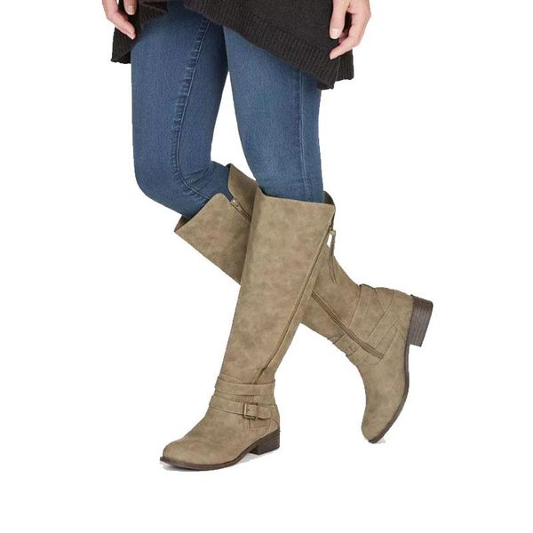 boots women knee high vintage pu leather low heels riding winter round toe buckle strap platform ladies shoes botas mujer, Black
boots women knee high vintage pu leather low heels riding winter round toe buckle strap platform ladies shoes botas mujer, Black