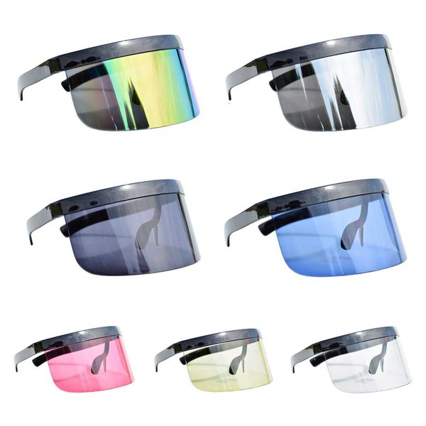 fashionable sun hat sun visors flat shield sunglasses large mask eye protector large sunglasses with uv protection q0119
fashionable sun hat sun visors flat shield sunglasses large mask eye protector large sunglasses with uv protection q0119