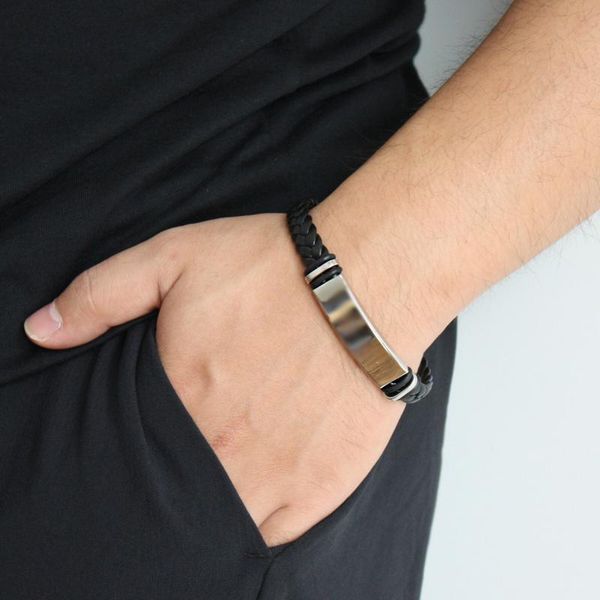 charm bracelets classic men jewelry fashion leather braid bracelet stainless steel buckle clasps wristband hand chain, Golden;silver
charm bracelets classic men jewelry fashion leather braid bracelet stainless steel buckle clasps wristband hand chain, Golden;silver