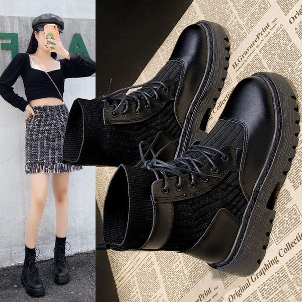 shoes women's boots autumn lace up booties ladies flat heel boots-women luxury designer round toe ankle rubber high heel 2020, Black
shoes women's boots autumn lace up booties ladies flat heel boots-women luxury designer round toe ankle rubber high heel 2020, Black