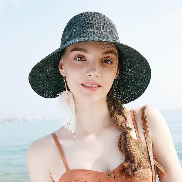 wide brim hats sedancasesa brand 2021 fashion sun for women ladies vacation summer beach straw raffia hat foldable crochet bowknot1, Blue;gray
wide brim hats sedancasesa brand 2021 fashion sun for women ladies vacation summer beach straw raffia hat foldable crochet bowknot1, Blue;gray