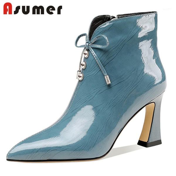 boots asumer 2021 big size 43 patent leather ankle women high heel party wedding shoes bowknot pearl ladies boots1, Black
boots asumer 2021 big size 43 patent leather ankle women high heel party wedding shoes bowknot pearl ladies boots1, Black