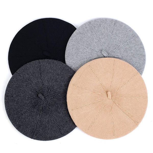 winter women cashmere solid color french style beret elegant warm bonnet hat lovely soft autumn cap for female girls, Blue;gray
winter women cashmere solid color french style beret elegant warm bonnet hat lovely soft autumn cap for female girls, Blue;gray