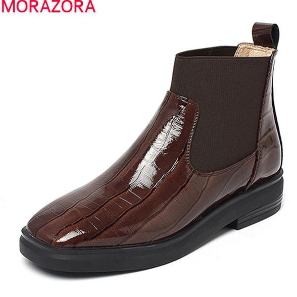 boots morazora 2021 women thick heels square toe slip-on ladies shoes patent leather solid color ankle, Black
boots morazora 2021 women thick heels square toe slip-on ladies shoes patent leather solid color ankle, Black