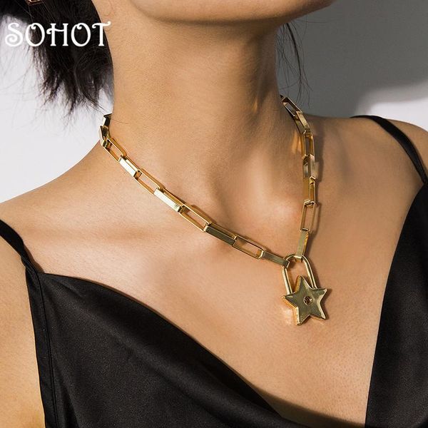 pendant necklaces so minimalist style dangle wide square chain star women necklace gold color allpy punk female party jewelry bijoux, Silver
pendant necklaces so minimalist style dangle wide square chain star women necklace gold color allpy punk female party jewelry bijoux, Silver