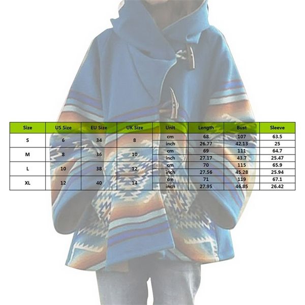 cysincos autumn winter female woolen boho print hooded jacket coat women's windbreaker warm outwear vintage coats plus size 201019, Black;brown
cysincos autumn winter female woolen boho print hooded jacket coat women's windbreaker warm outwear vintage coats plus size 201019, Black;brown