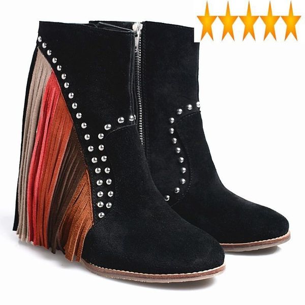 suede 2021 womens winter cow tassel thick heels zipper round toe rivet ankle boots designer black/khaki motorcycle booties
suede 2021 womens winter cow tassel thick heels zipper round toe rivet ankle boots designer black/khaki motorcycle booties