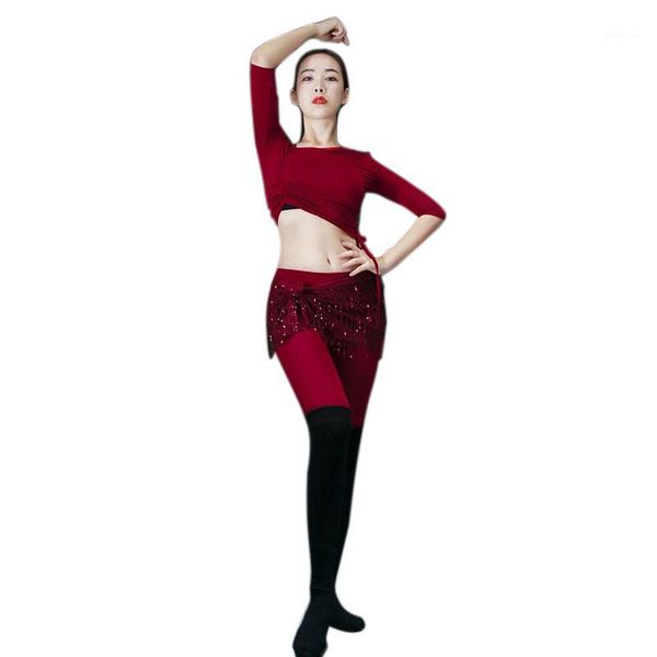 women belly dance costume set oriental bellydance practice clothes autum winter drawstring pant tassel bandage skirt1, Black;red
women belly dance costume set oriental bellydance practice clothes autum winter drawstring pant tassel bandage skirt1, Black;red