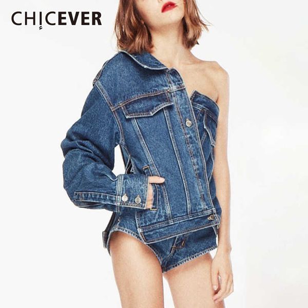chicever casual asymmetrical denim jacket women lapel collar one shoulder long sleeve irregular coat female fashion summer 201013, Black;brown
chicever casual asymmetrical denim jacket women lapel collar one shoulder long sleeve irregular coat female fashion summer 201013, Black;brown