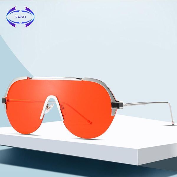 sunglasses vcka rimless oversized women brand designer siamese lens fashion sun glasses gradient large punk eyewear shades uv4001, White;black 
sunglasses vcka rimless oversized women brand designer siamese lens fashion sun glasses gradient large punk eyewear shades uv4001, White;black