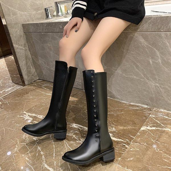 boots autumn and winter ladies mid-tube pu zipper women's low-heel fashion knight knee-length shoes, Black
boots autumn and winter ladies mid-tube pu zipper women's low-heel fashion knight knee-length shoes, Black