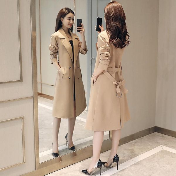women's trench coats 4xl large size coat double-breasted spring autumn windbreaker belt long section female, Tan;black
women's trench coats 4xl large size coat double-breasted spring autumn windbreaker belt long section female, Tan;black