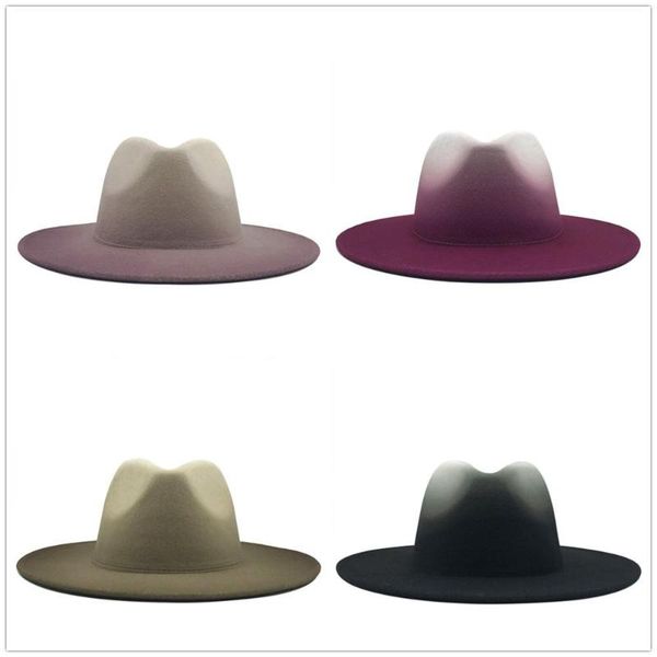 men woolen cap cowboy tie-dye winter fedora hat big brim for men jazz hats two-color british hat 2021, Blue;gray
men woolen cap cowboy tie-dye winter fedora hat big brim for men jazz hats two-color british hat 2021, Blue;gray