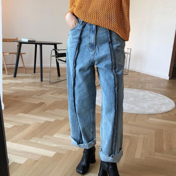 women's jeans autumn and winte fashion casual solid color loose wide leg high waist slimming washed trousers for women sf471 women', Blue
women's jeans autumn and winte fashion casual solid color loose wide leg high waist slimming washed trousers for women sf471 women', Blue