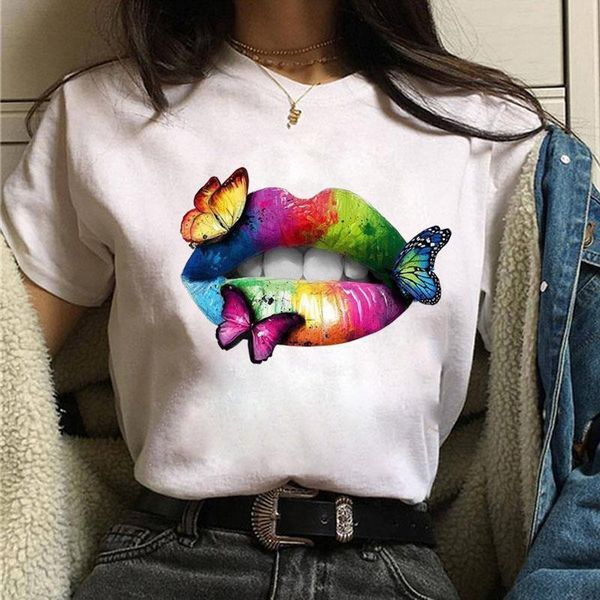 new fashion women tshirt watercolor lips printed tee casual short sleeve female tee shirts harajuku graphic t-shirts femme, White
new fashion women tshirt watercolor lips printed tee casual short sleeve female tee shirts harajuku graphic t-shirts femme, White